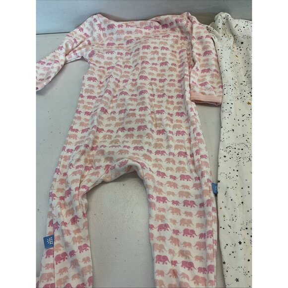 Lot of 2 Magnetic Me 6-9 mos Baby Girl Sleeper Footie Pajama stars elephants - Picture 6 of 8